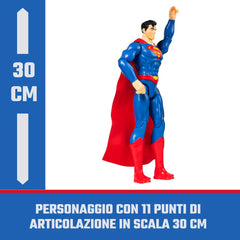 DC Comics Superman figure with 11 articulation points enables versatile action poses.