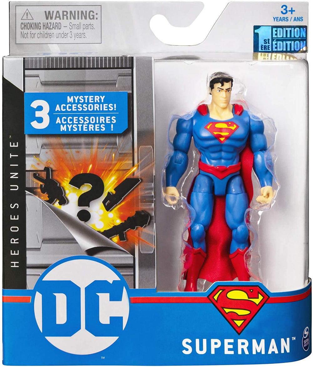 DC Shoes Superman figure accessories close-up reveals mystery items to enhance play.