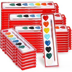 Dcocdeely heart watercolor paint set—compact travel kit for kids' art projects.