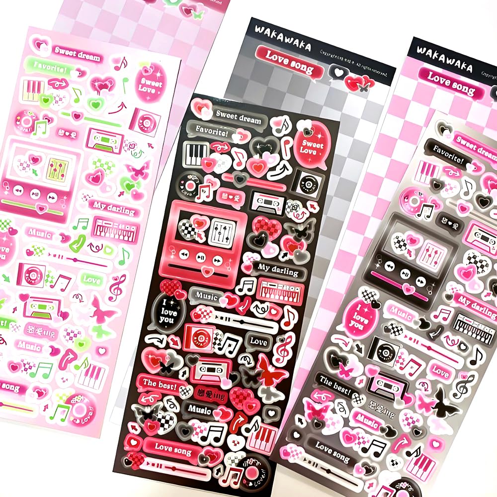 Ddayup music-note sticker design for cards and diaries.