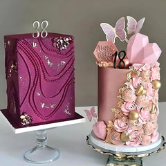 Ddayup pink acrylic numbers placed on cake for personalized anniversaries