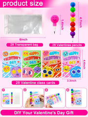 Dealot valentines-cards designs with to/from fields paired with pencils.
