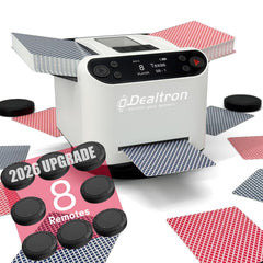 Dealtron 2026 all-in-one shuffler top view demonstrates compact design for home game nights.