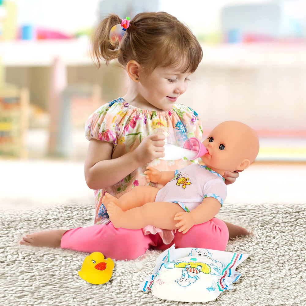 deAO 13-inch doll with removable clothes for dress‑up play