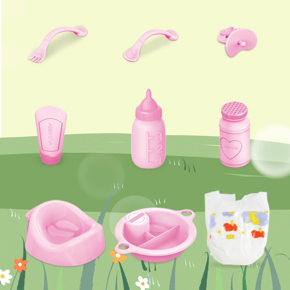 deAO Baby Doll Set bottle for pretend feeding and fine motor practice