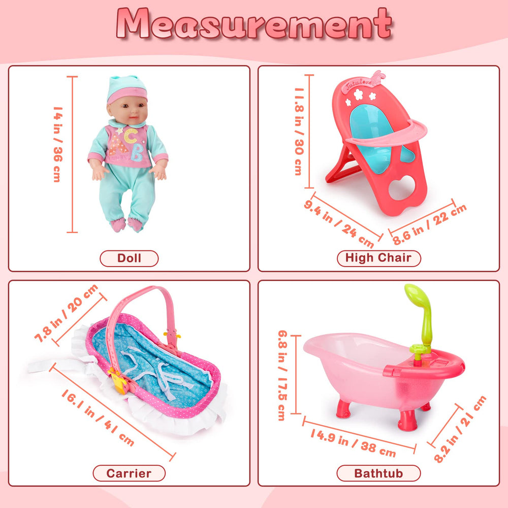deAO 14-inch doll with movable limbs for posing and creativity.