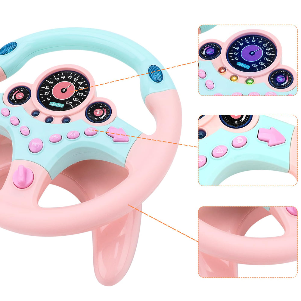 deAO Kids Steering Wheel 360-degree-rotation offers full control in play.