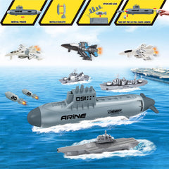 The deAO Submarine missile-launch action image demonstrates interactive features.