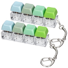 DEARIDAP keyboard fidget keychain 2pc green closeup for tactile relief on the go.
