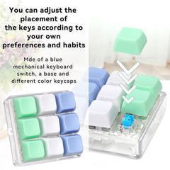 DEARIDAP keychain push bubble blue highlighting portable sensory toy for travel