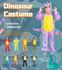 DearSun dress-up dino costume; perfect for parties and Halloween in purple.