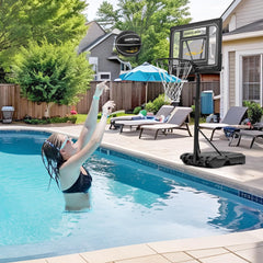 DEBERG pool hoop with stainless steel rim for durable, splash-friendly play.