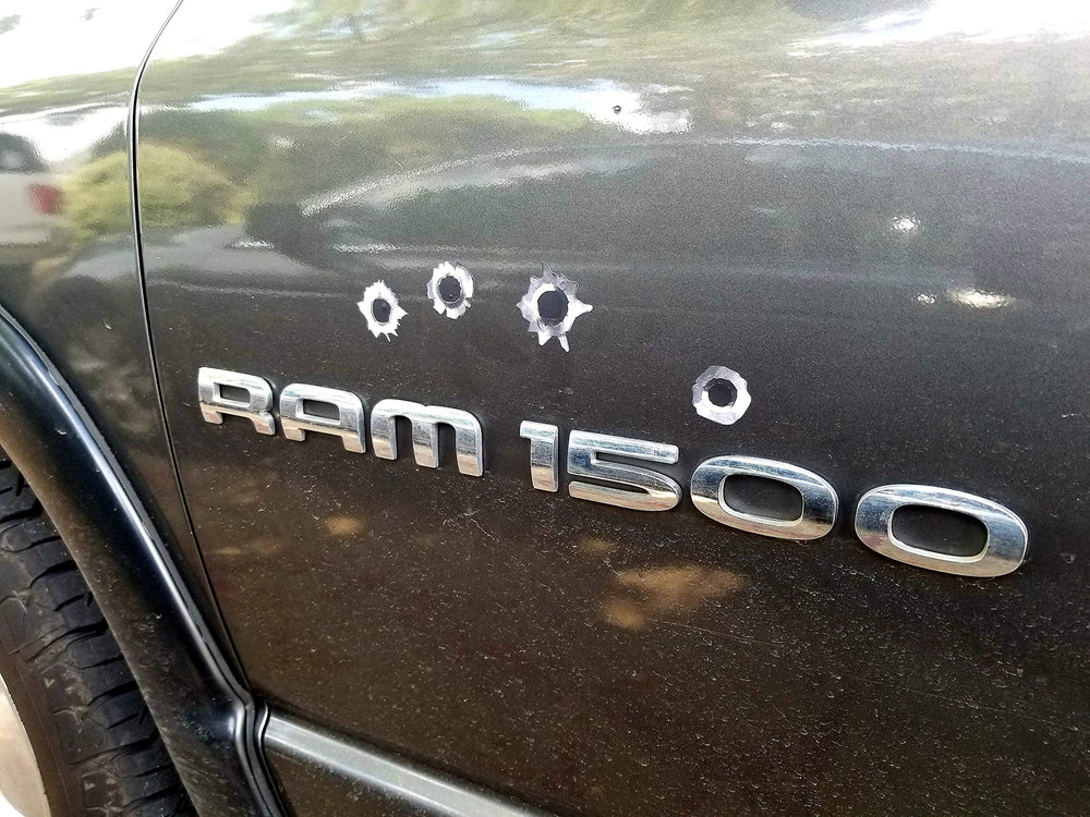 Decals by Haley truck body bullet hole sticker, rugged vinyl designed for exterior use
