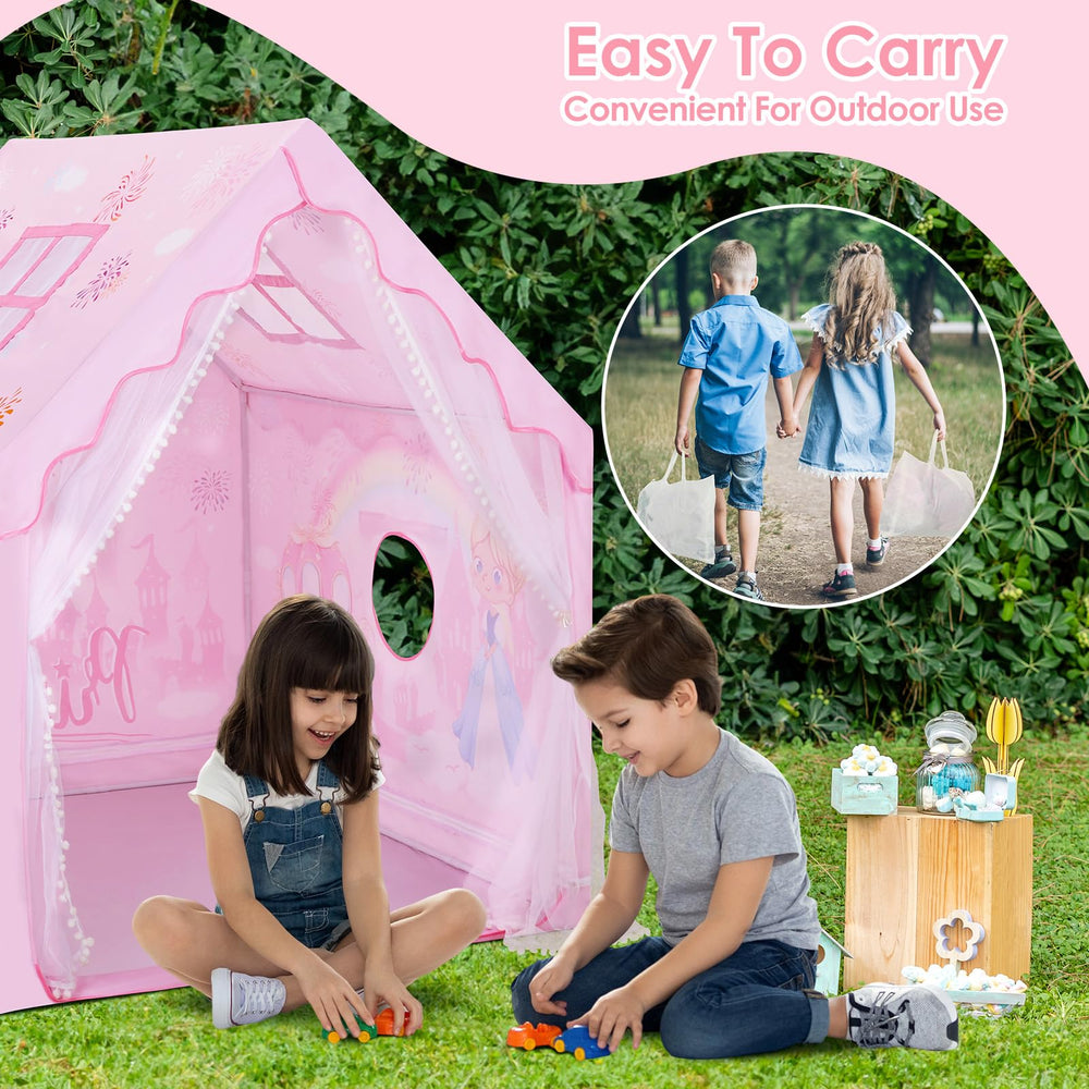 Decalsweet kids tent side door and pattern, inviting and imaginative.