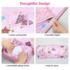 DecalSweet nap mat made from soft polyester fiber and minky dot fabric.