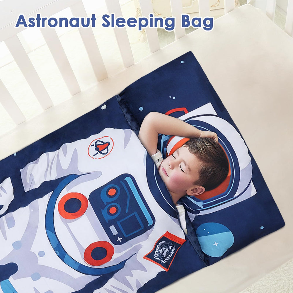 Decalsweet toddler sleeping bag 59x23 inches offers roomy comfort