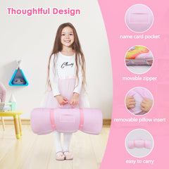 Toddler sleeping bag featuring L-type double zip for adjustable comfort.