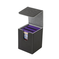 DeckDwell card box interior showing 100+ single-sleeved cards fit securely