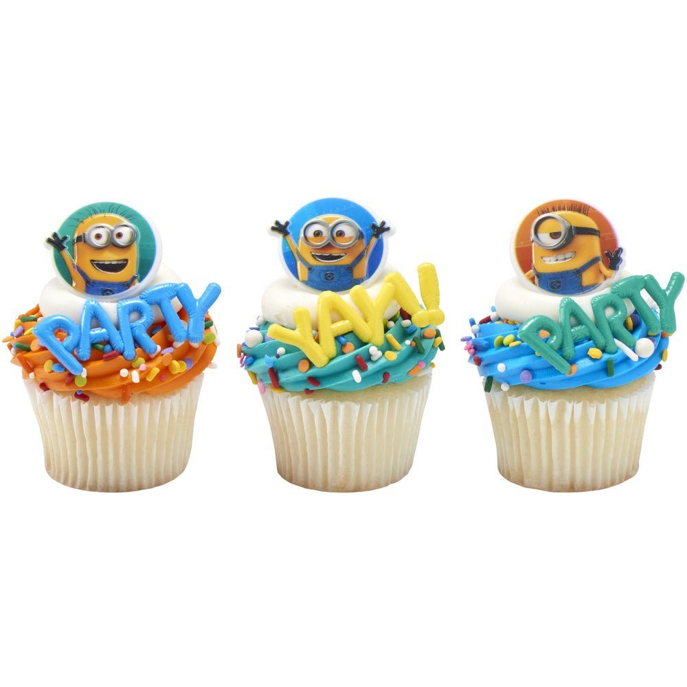 Bright DecoPac Minions ring color options elevate treats.