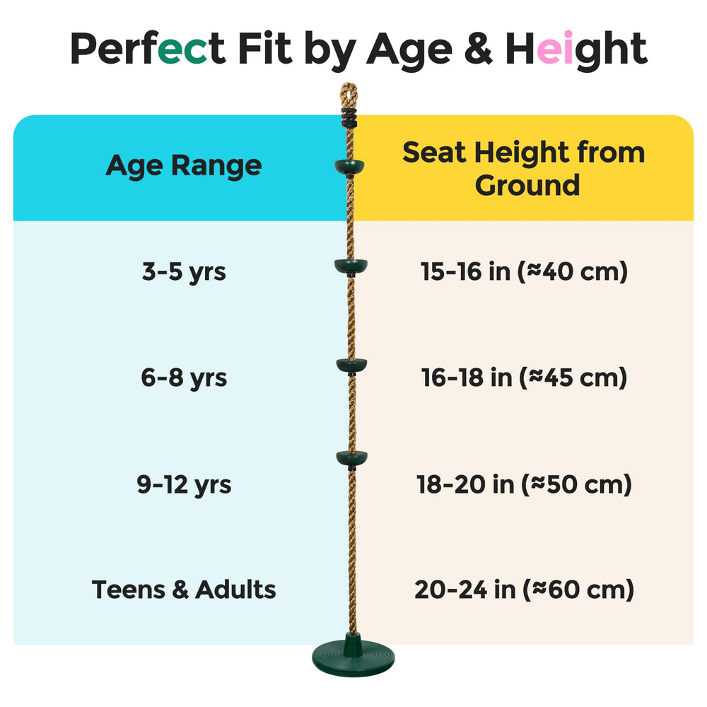 DECORLIFE swing supports up to 220lbs for family play.