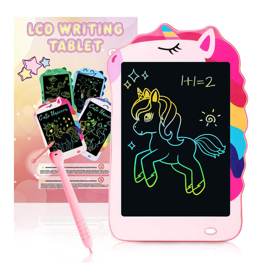 Decute Unicorn LCD writing tablet front view for kid doodling on the go