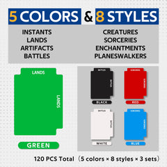DEDC MTG dividers in five colors for fast, color-coded sorting