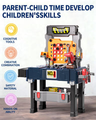 Deejoy bench includes claw hammer and wrenches for safe, hands-on tool handling.