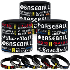 Deekin baseball motivational silicone wristband, style A, promotes team spirit during practice