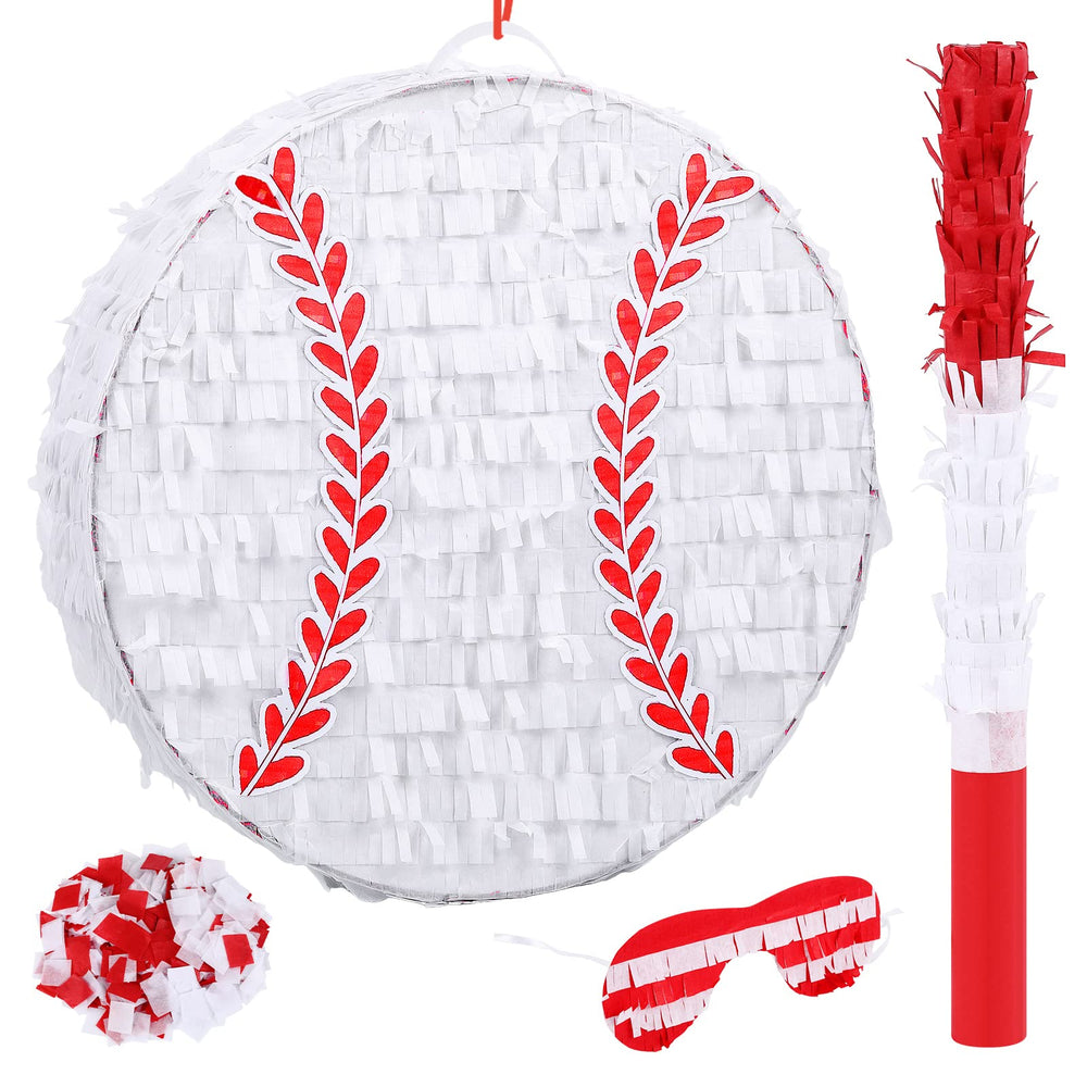 Deekin baseball pinata front view for party decor and anticipation