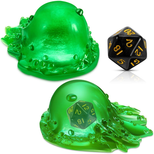 Deekin dice jail gelatinous cube, translucent resin for tabletop game storage.