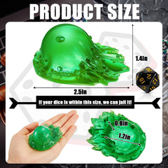 Deekin dice prison resin cage showcasing dice through hollow surface.