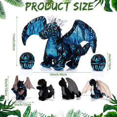 Deekin four baby dragon plush toys provide colorful companions for storytelling.