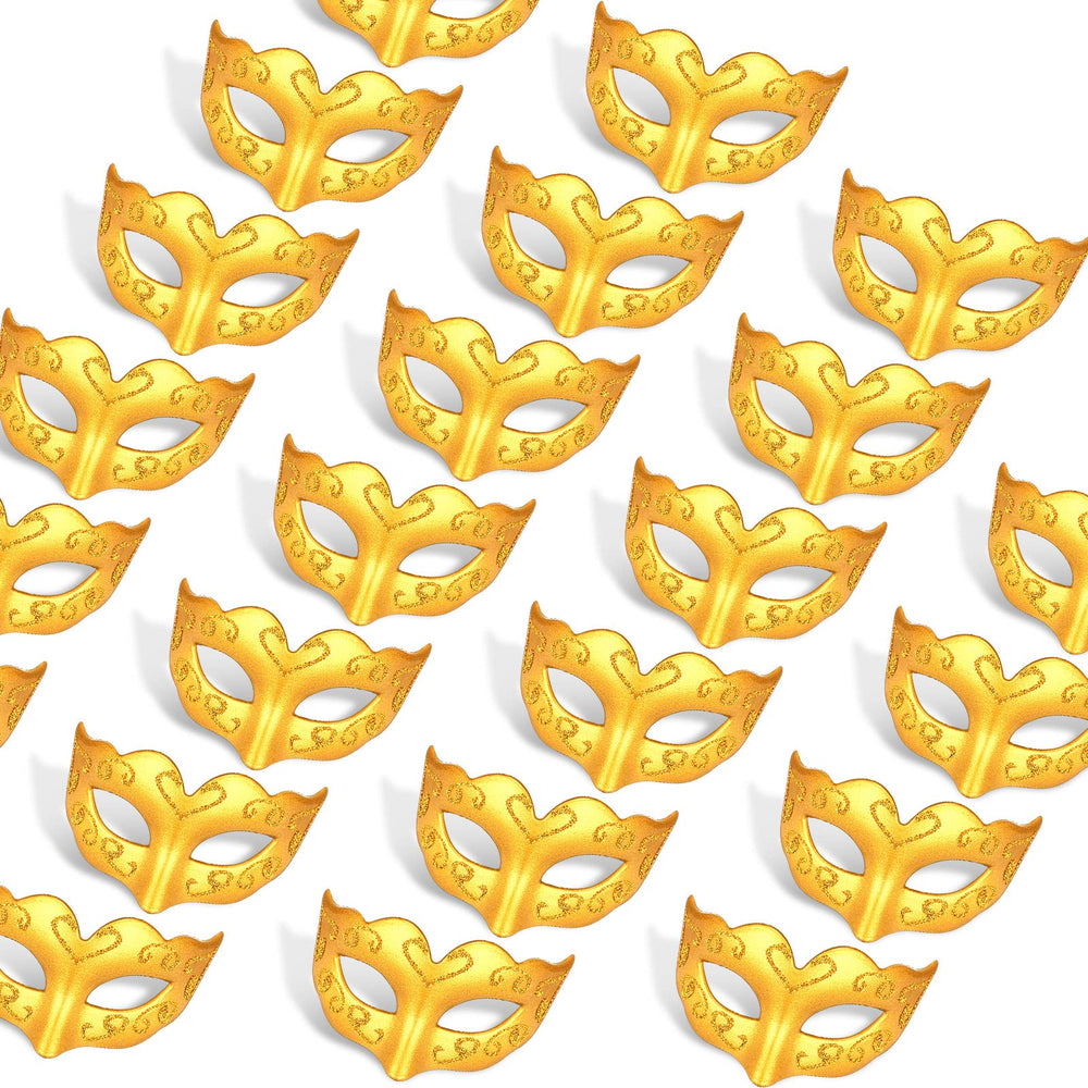 Deekin mini masquerade mask decor with gold finish for elegant table accents.
