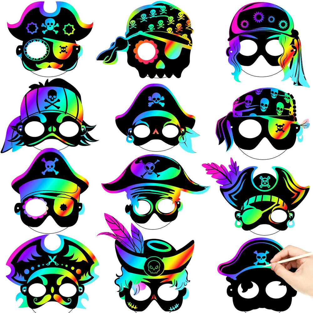 Deekin pirate scratch masks 60-count collection for engaging party crafts.
