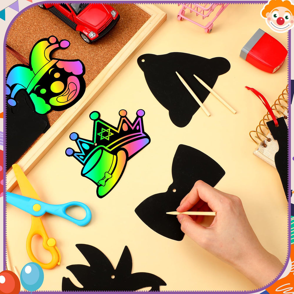 Deekin scratch cards with ribbons ready to decorate gifts.