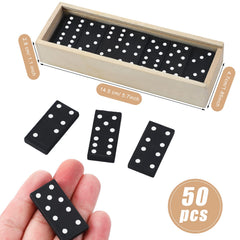 Deekin wooden-case domino set showcases durable, safe storage for on-the-go games.