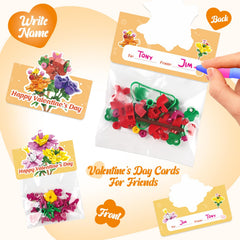 Deerher Valentine’s flower-block-kit-card: safe, durable option for classroom gifts.