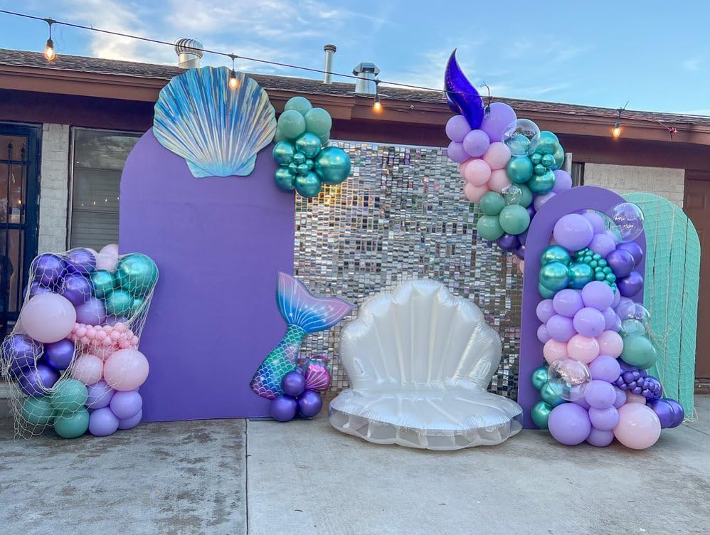 DEETUULET mermaid balloons metallic green 12inch bright photo backdrop.
