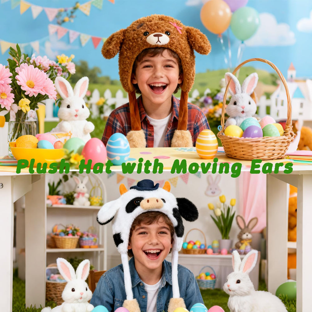 Deletoys fox plush hat with moving ears for cosplay.