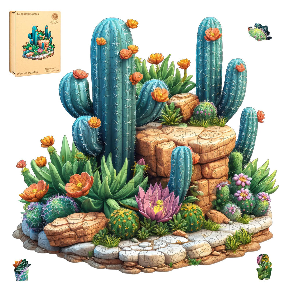 Delobil succulent cactus puzzle with a unique shape for an engaging challenge
