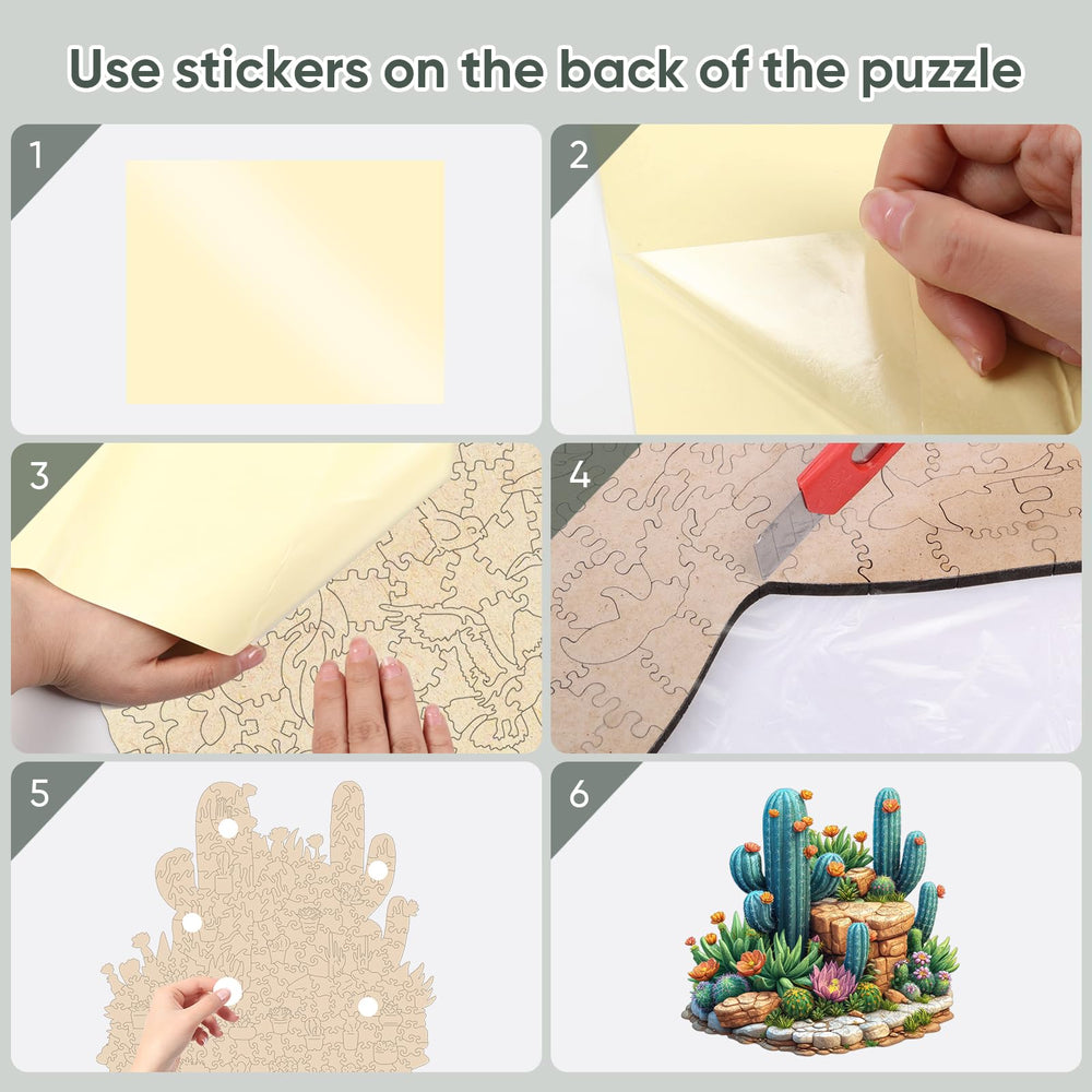 Delobil succulent cactus puzzle in a cozy living room during family game night