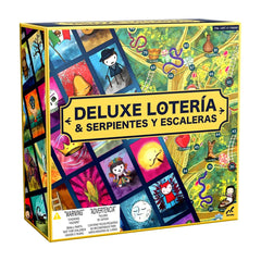 Deluxe Loteria Snakes and Ladders board with vibrant artwork for family game night
