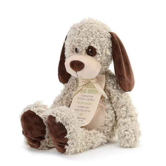 DEMDACO Big Brother Puppy plush, 13-inch height, soft brown fur for hugs