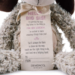 DEMDACO Big Sister Puppy plush ears and belly details invite comforting hugs.