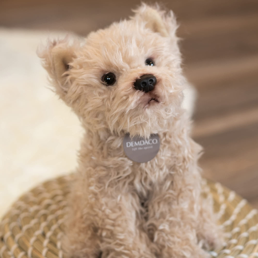 Full view of the 9.5-inch DEMDACO Chorkie Mix Rescue Dog plush