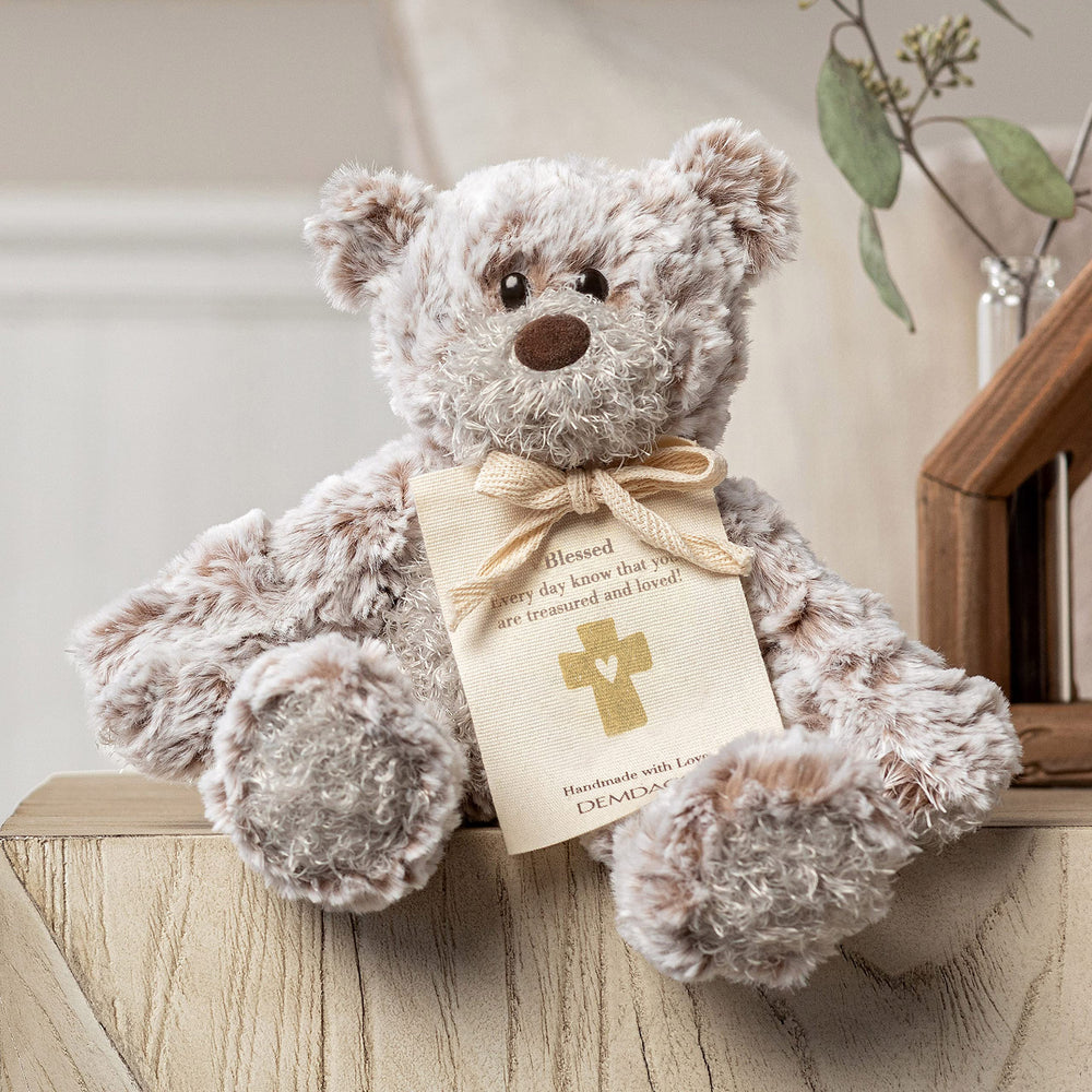 DEMDACO cozy plush bear 8.5 inches for cuddling and gifting.