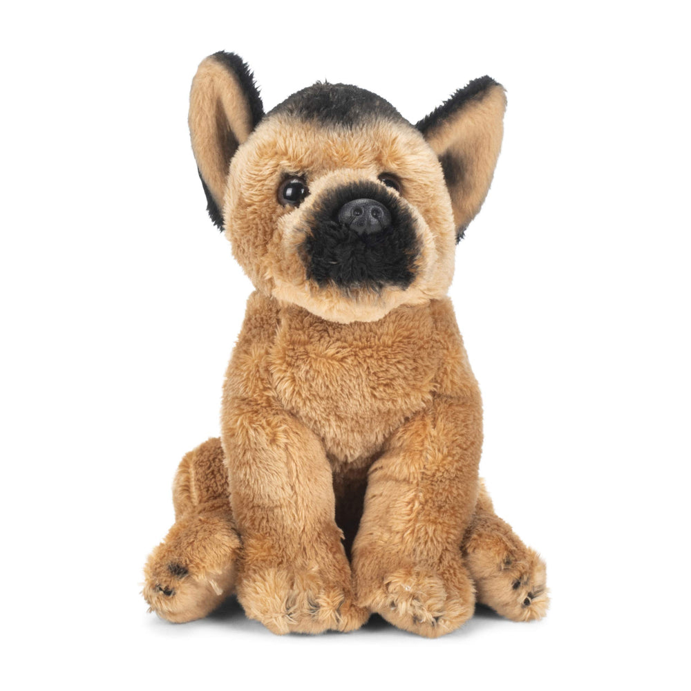 DEMDACO German Shepherd Puppy plush side view, travel-friendly comfort for kids