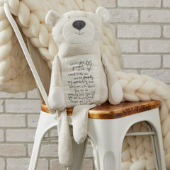 DEMDACO Plush Bless You Bear heart emblem conveys a caring motif for little ones
