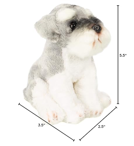 DEMDACO Schnauzer surface washable plush for easy cleaning after adventures.