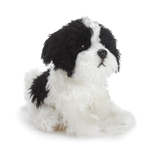 DEMDACO Sitting Small Havanese Dog Plush for on-the-go cuddling.
